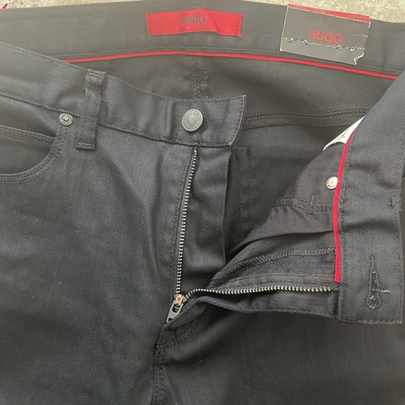 HUGO BOSS black jeans men 30W 34L slim straight fit NWT - Picture 5 of 6
